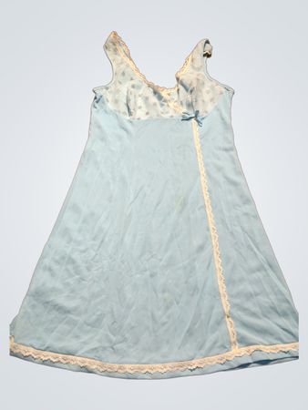 Light Blue Nightgown with Lace Trim