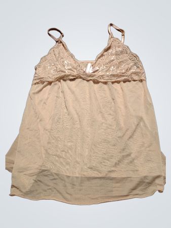 Beige Lace-Trimmed Cami