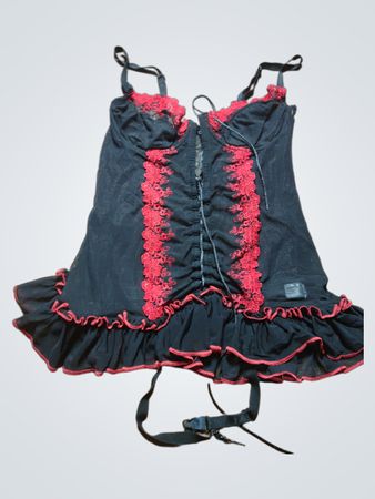 Black and Red Corset Top