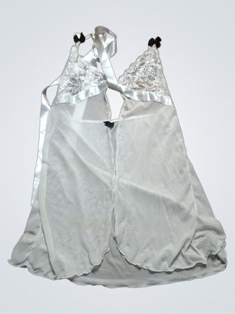 White Lace Trim Chemise