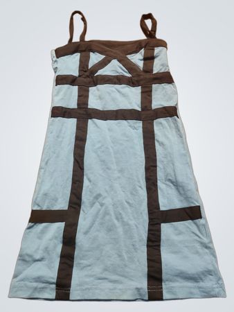 Blue and Black Strapless Dress