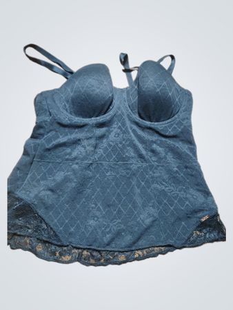 Black Lace-Trimmed Bustier Top