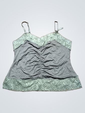 Grey Lace Trim Cami Top