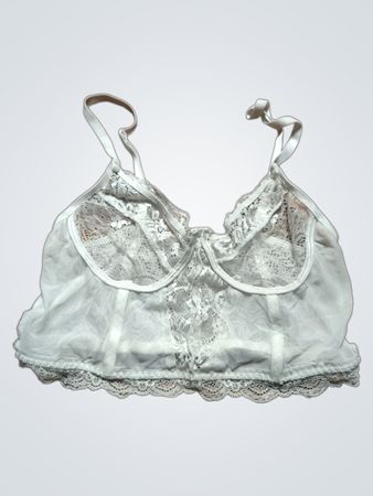 White Lace Trim Bra