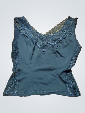 Blue Lace Trim Camisole