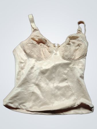 Beige Lace-Trimmed Bustier