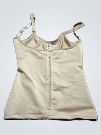 Camellias Beige Zip Up Cami