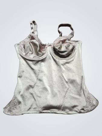Unbranded Lace Trim Satin Bustier Bra