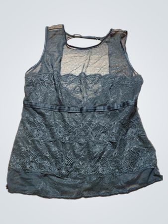 Black Lace Sheer Tank Top