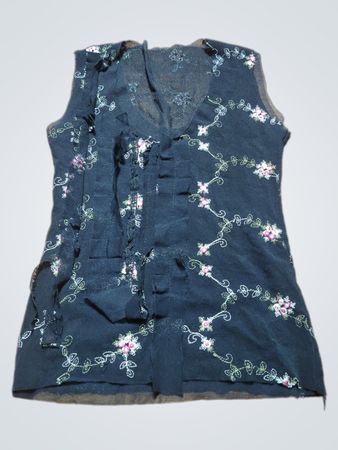 Black Floral Vest