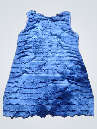 Blue Ruffled Sleeveless Dress