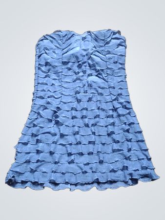 Unbranded Blue Ruffled Strapless Top