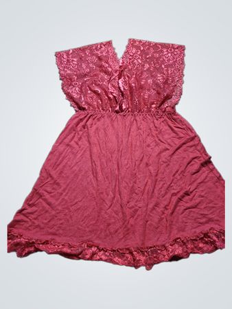 Red Lace Trim Dress