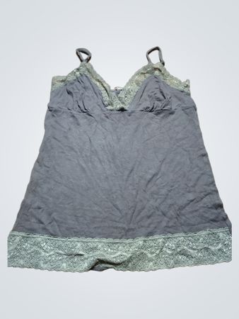 Gray Camisole with Lace Trim