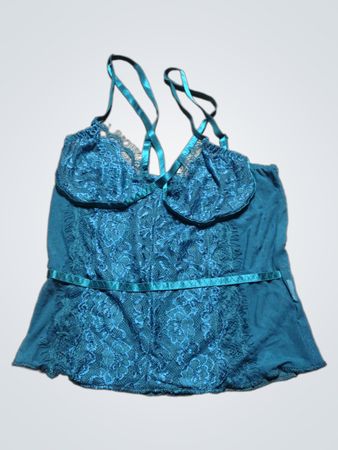 Teal Lace Trim Camisole