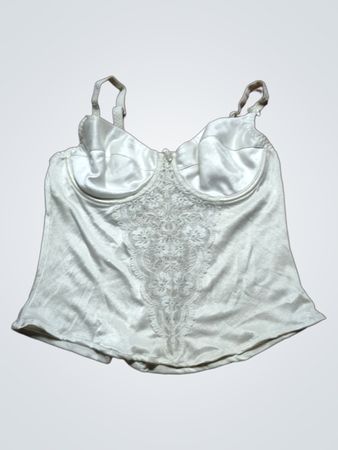 Unbranded White Satin Lace Cami Top