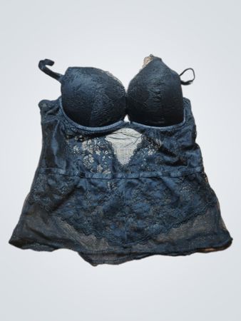 Black Lace Camisole with Bow Detail
