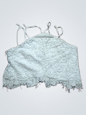 White Lace Cropped Top