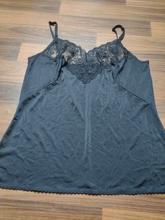 Black Camisole with Lace Trim
