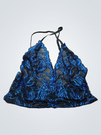 Blue Lace Bra Top