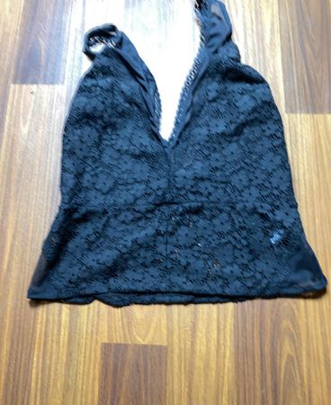 Black Lace Trim Bra Top