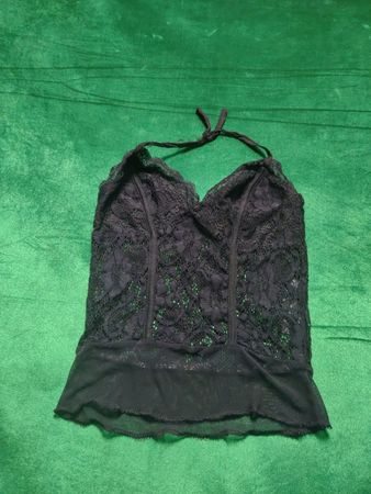 Black Lace Halter Top