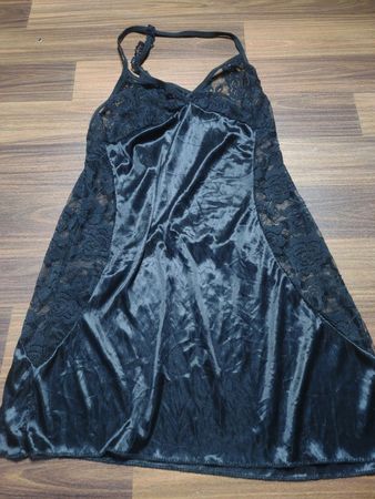 Schwarz Spitzenbesatz Unterkleid