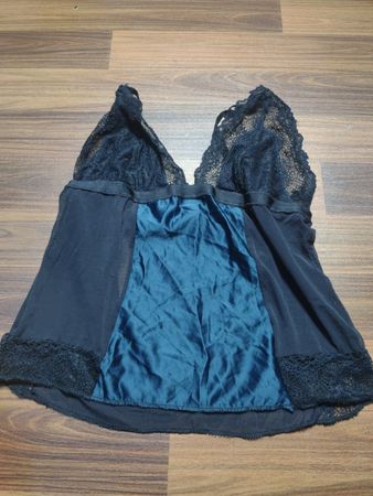 Neue Look Schwarzes Spitzenbesatz Cami-Top