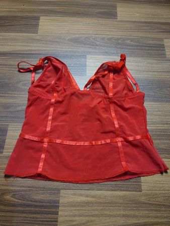 Rotes transparentes Babydoll-Unterwäsche-Set