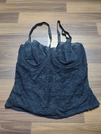 Schwarzes Spitzen-Corsett-Top