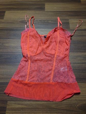 Orange Spitzen-Cami