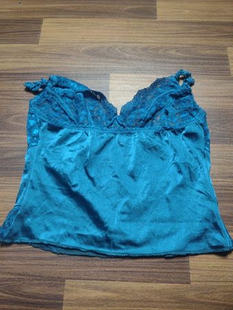 Teal Spitzenbesatz Cami Top