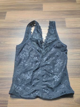 Schwarzes florales Spitzen-Camisole
