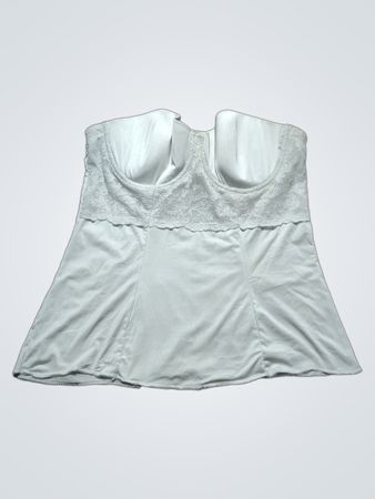 Weißes Korsett-Top mit Spitzenbesatz