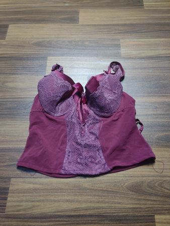 Burgunder Spitzen-Corsage-Top