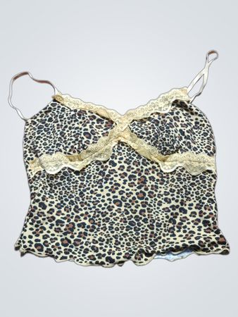 Leoprint Spitzenbesatz Cami Top