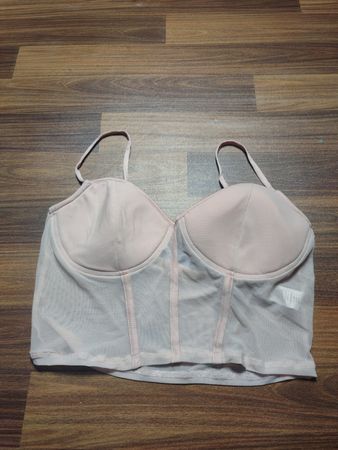 New Look Rosa Netz-Corsage-Top