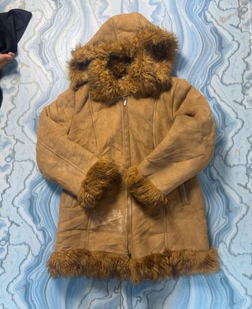 Tan Faux Fur Trimmed Jacket