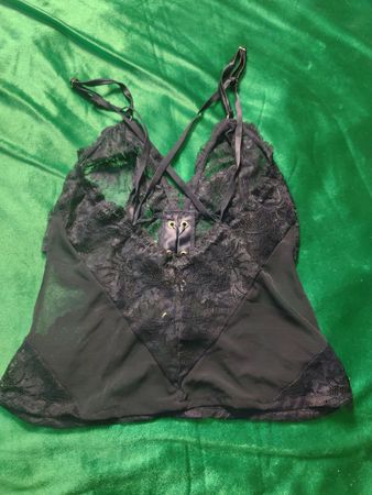 Schwarzes Spitzen-Corsage-Top