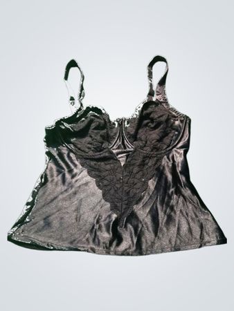 Schwarzes Spitzen-Trim-Camisole