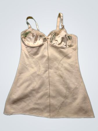Beige Spaghetti-Top mit Spitzenbesatz
