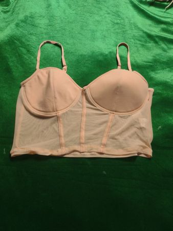 New Look Pink Mesh Corset Top