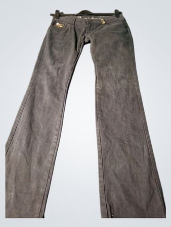 Dark Wash Bootcut Jeans mit verzierten Taschen