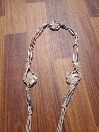 Beaded Necklace with Macrame and Stone Accents