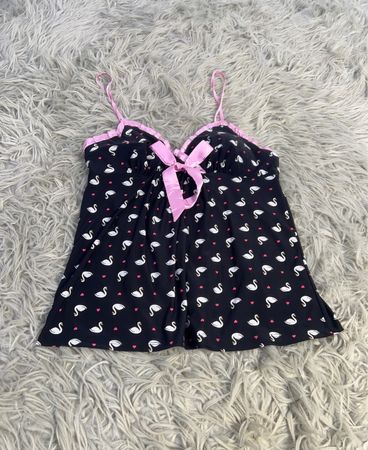 Jenni by Jennifer Moore Black Swan Print Pajama Top