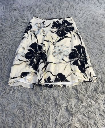 Talbots Petites Floral Print Seidenrock