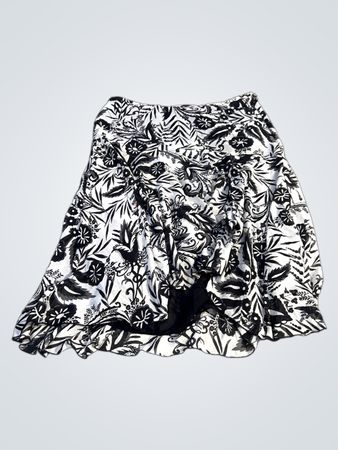 Apt. 9 Damen Rock mit schwarz-weißen Blumenmuster Größe 14