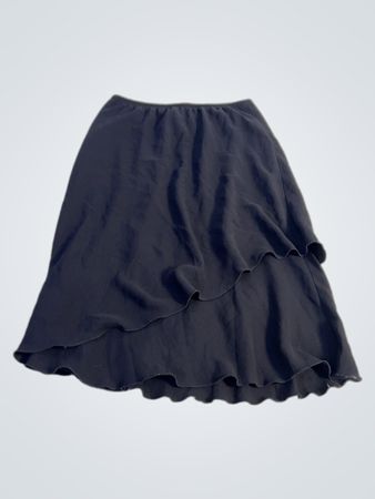 S.L. Fashions Damen Schwarzer Geschichteter Midi-Rock
