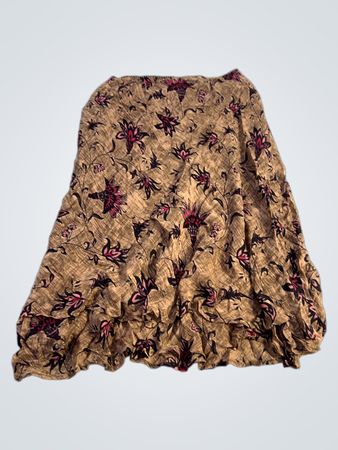 Style & Co. Damen 16P brauner floral bedruckter Midirock