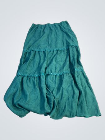 Teal Tiered Maxi Skirt